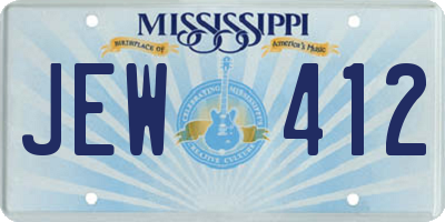 MS license plate JEW412