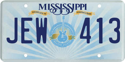 MS license plate JEW413