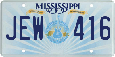 MS license plate JEW416