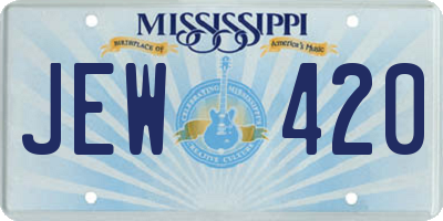 MS license plate JEW420