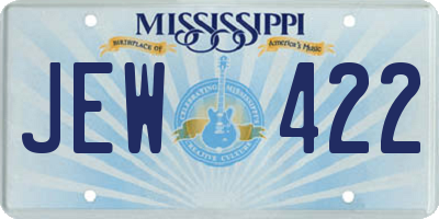 MS license plate JEW422
