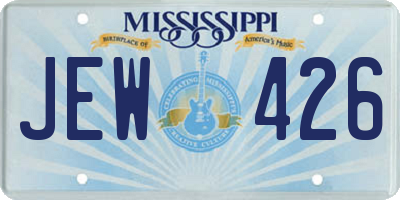 MS license plate JEW426
