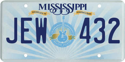MS license plate JEW432