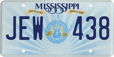 MS license plate JEW438