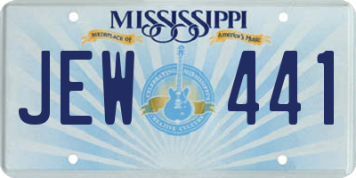 MS license plate JEW441
