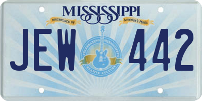 MS license plate JEW442