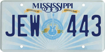 MS license plate JEW443