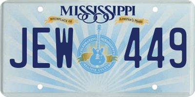 MS license plate JEW449