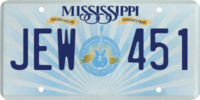MS license plate JEW451