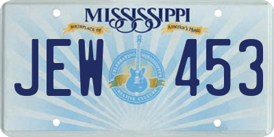 MS license plate JEW453
