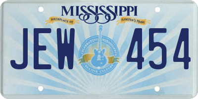 MS license plate JEW454