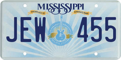 MS license plate JEW455