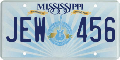 MS license plate JEW456