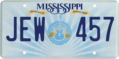 MS license plate JEW457