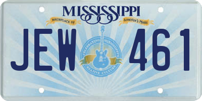 MS license plate JEW461