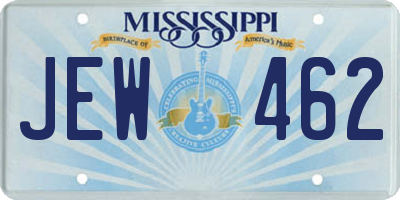 MS license plate JEW462