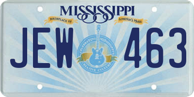 MS license plate JEW463