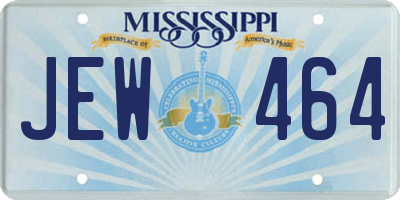 MS license plate JEW464