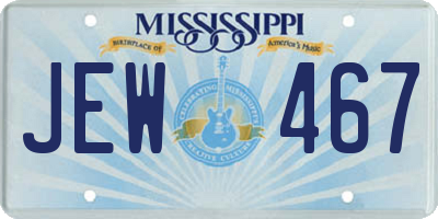 MS license plate JEW467