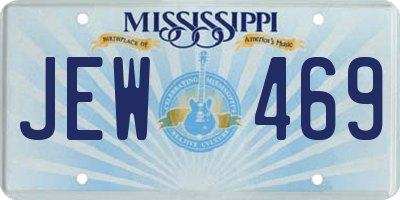 MS license plate JEW469