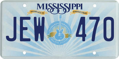MS license plate JEW470