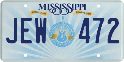 MS license plate JEW472