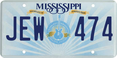 MS license plate JEW474