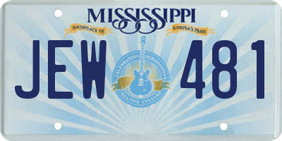 MS license plate JEW481
