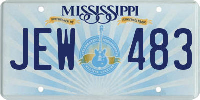 MS license plate JEW483