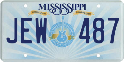 MS license plate JEW487