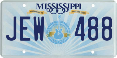 MS license plate JEW488