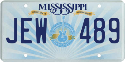 MS license plate JEW489