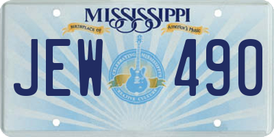 MS license plate JEW490