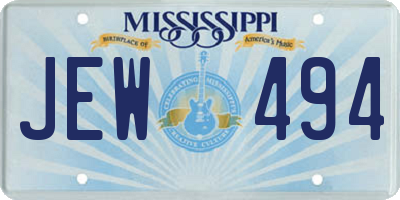 MS license plate JEW494