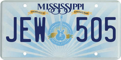 MS license plate JEW505