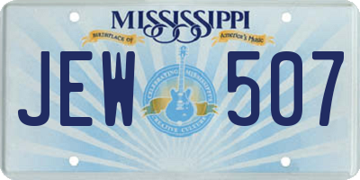 MS license plate JEW507