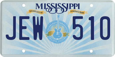 MS license plate JEW510
