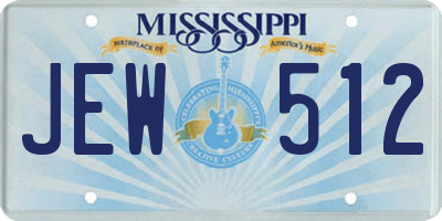 MS license plate JEW512