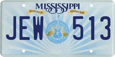 MS license plate JEW513