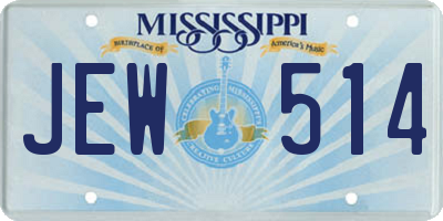 MS license plate JEW514