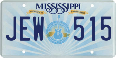 MS license plate JEW515