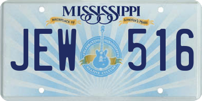 MS license plate JEW516