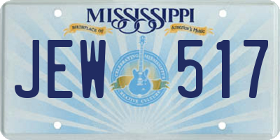 MS license plate JEW517