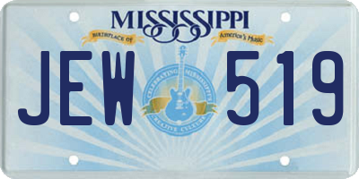 MS license plate JEW519