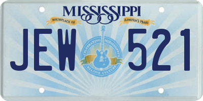 MS license plate JEW521