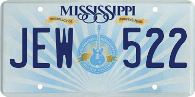 MS license plate JEW522