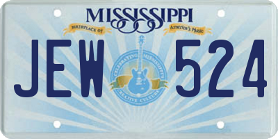 MS license plate JEW524