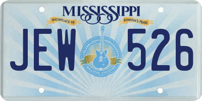 MS license plate JEW526