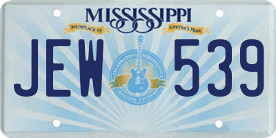 MS license plate JEW539