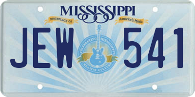 MS license plate JEW541